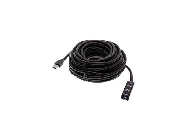 USB 3.0 Extension Cable 49Ft. A-Male to A-Female with Amplifier AC Adapter I90184