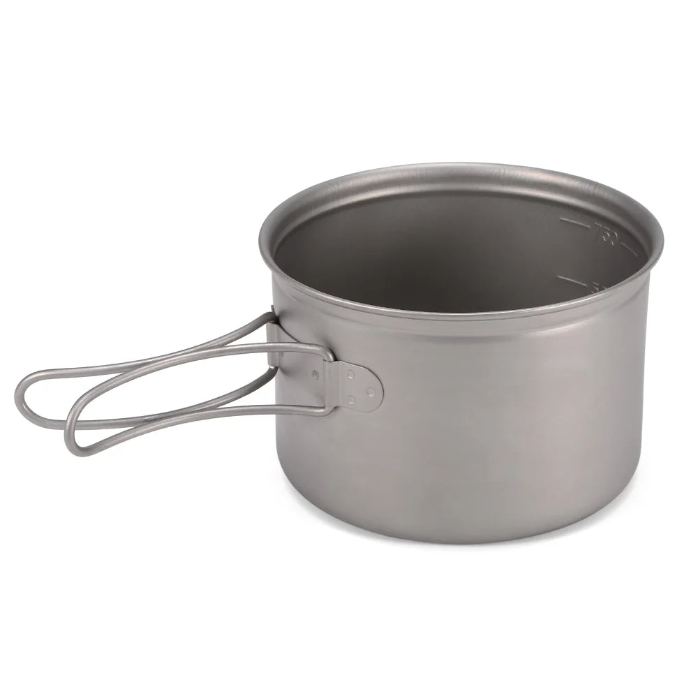 Titanium Cookware Set 1000ml 750ml Pot Pan Spoon Set M82078
