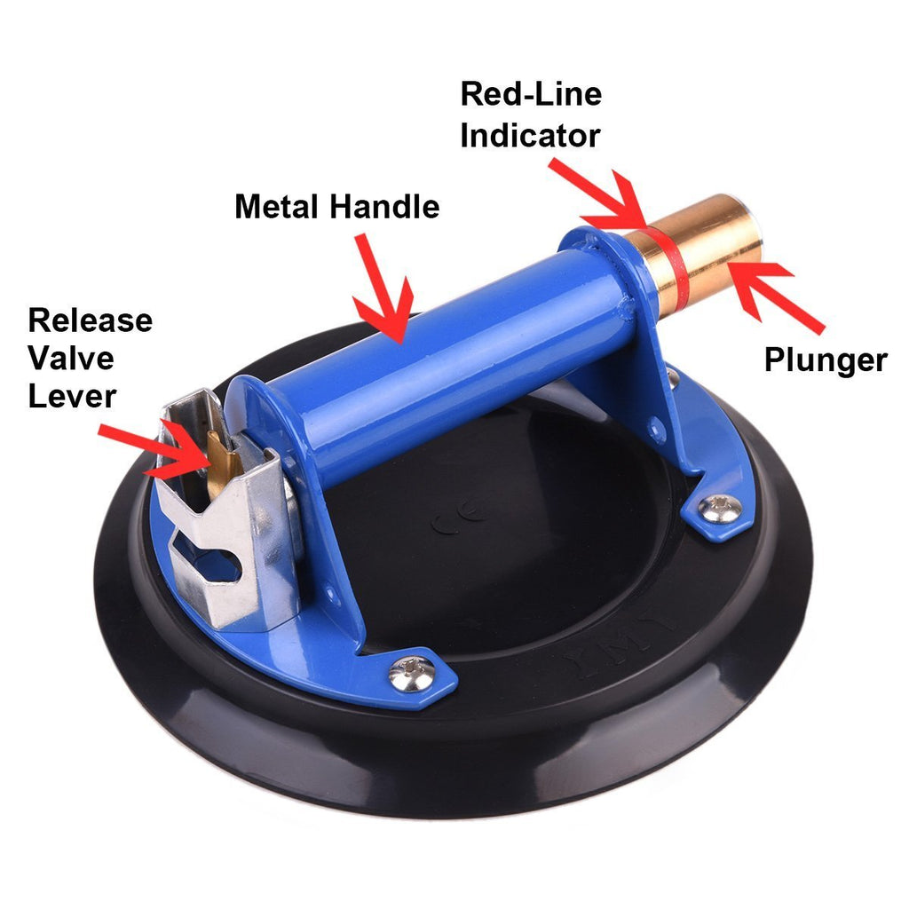 8 Glass Suction Cup Vacuum Glass Lifter with Metal Handle and Brass Pump B8759
