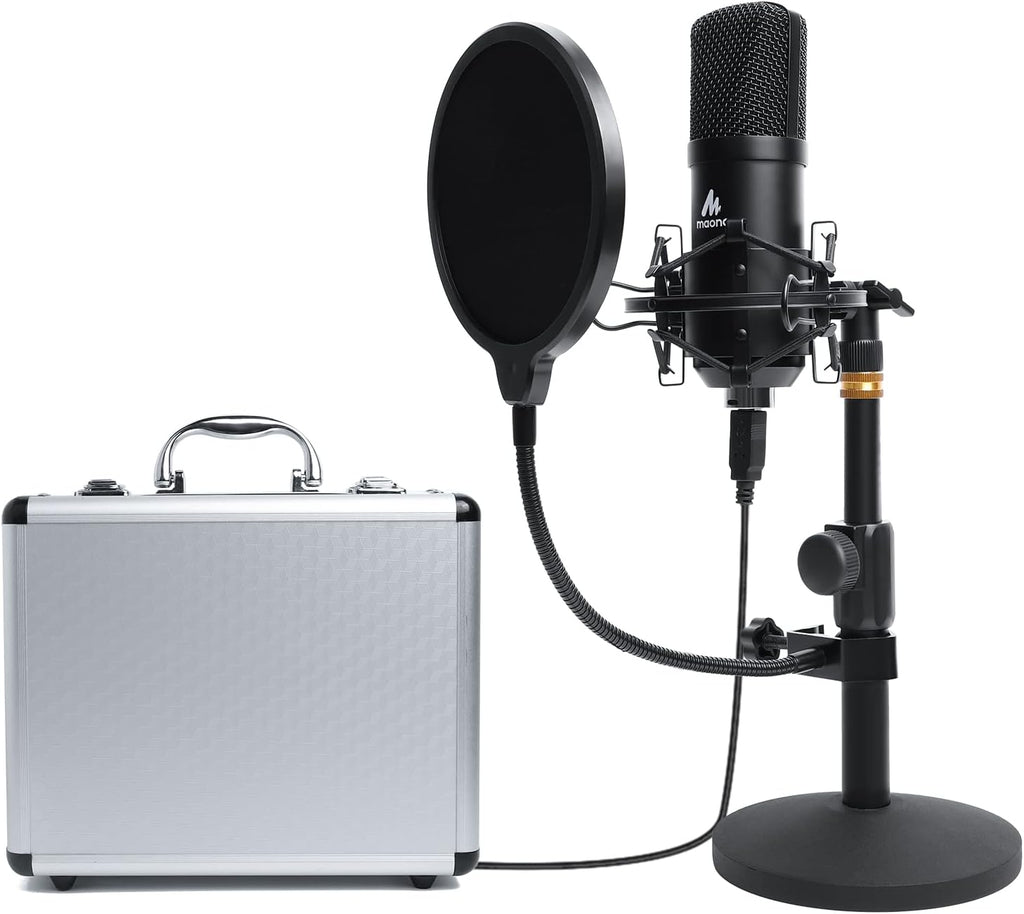 USB Condenser Microphone Kit with Aluminum Organizer Storage Case, Pack of 2 O3080
