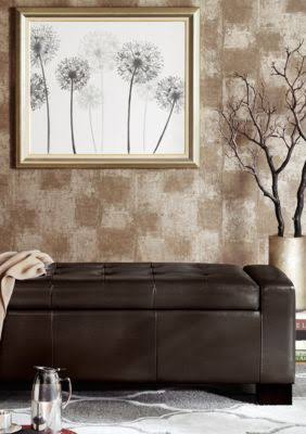 Brown Tufted Top Storage Bench I45777