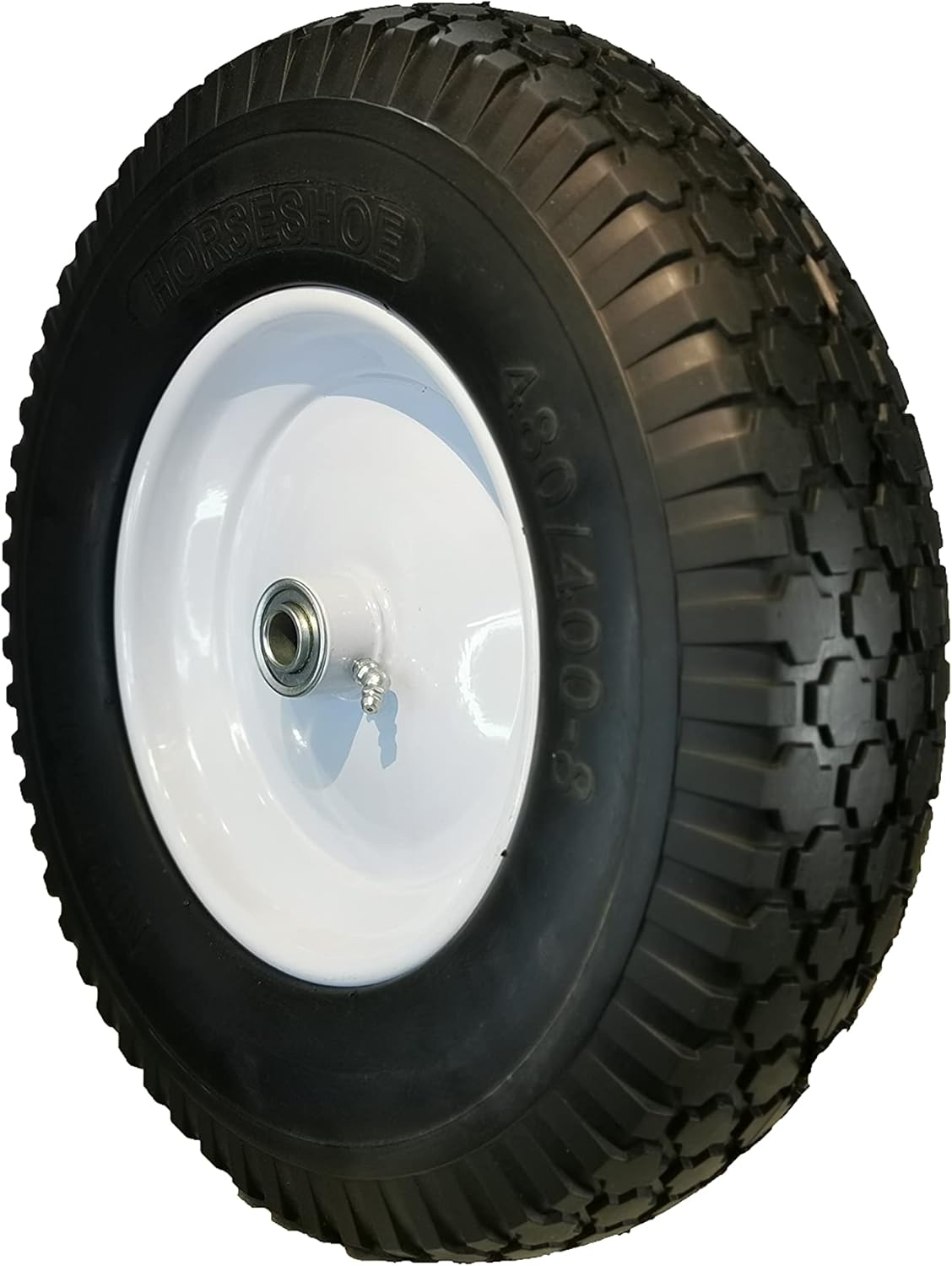 2 Pcs Black Flat Free Tire with Steel Rim for Wheelbarrow/Cart F90111