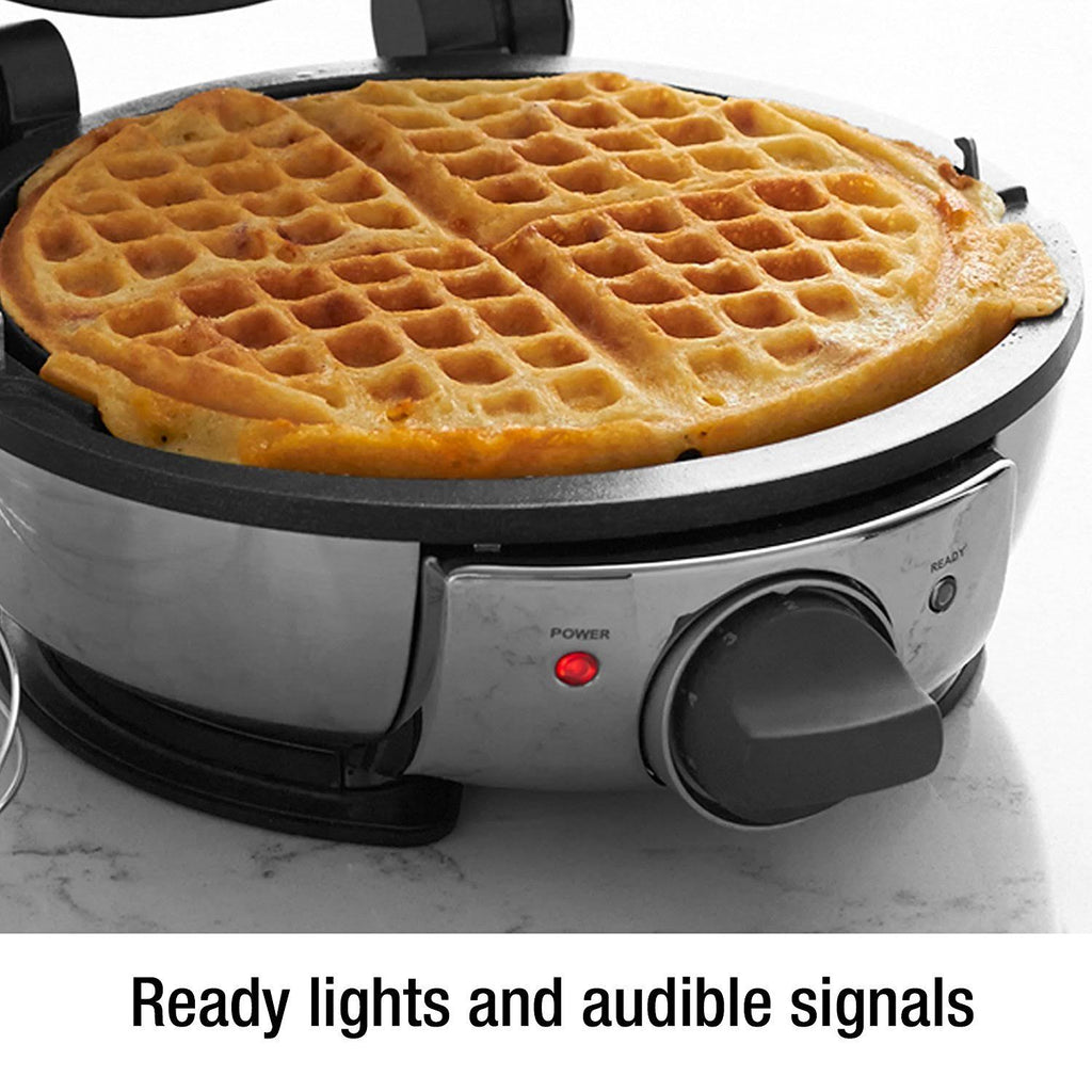 Stainless Steel Round Waffle Maker with 7 Browning F145