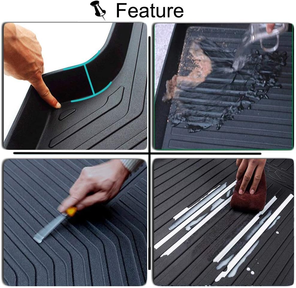 Black Waterproof Rear Cargo Tray Trunk Floor Mat for Honda Civic Sedan L9612