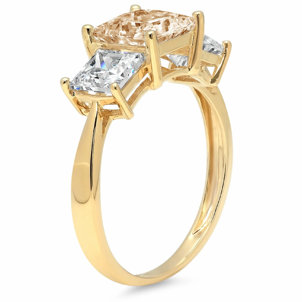 14k Yellow Gold Morganite Three-Stone Ring K563577