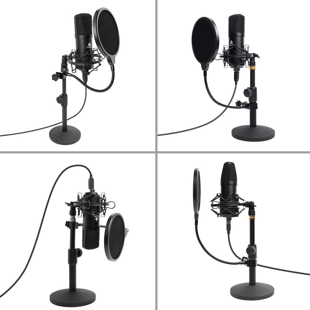 USB Condenser Microphone Kit with Aluminum Organizer Storage Case, Pack of 2 O3080