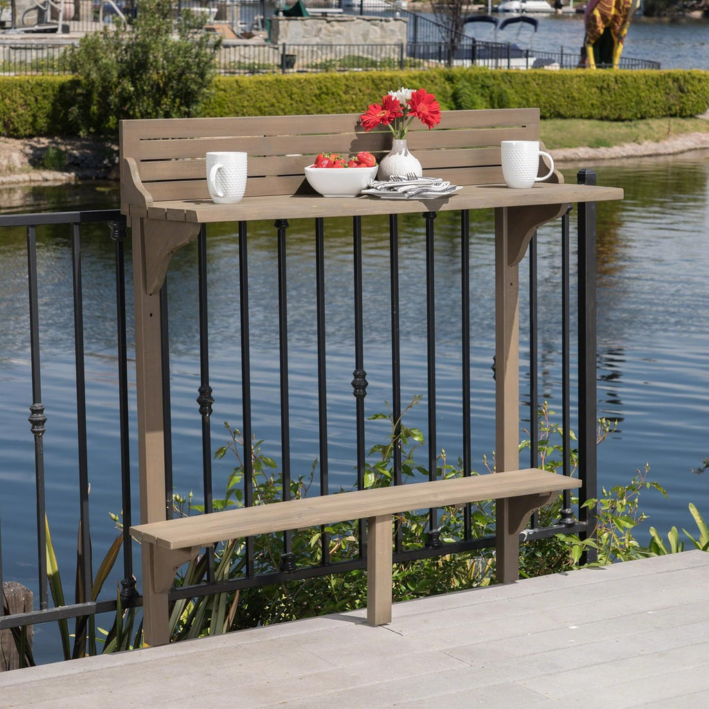 Grey Acacia Wood Bar Table X8122