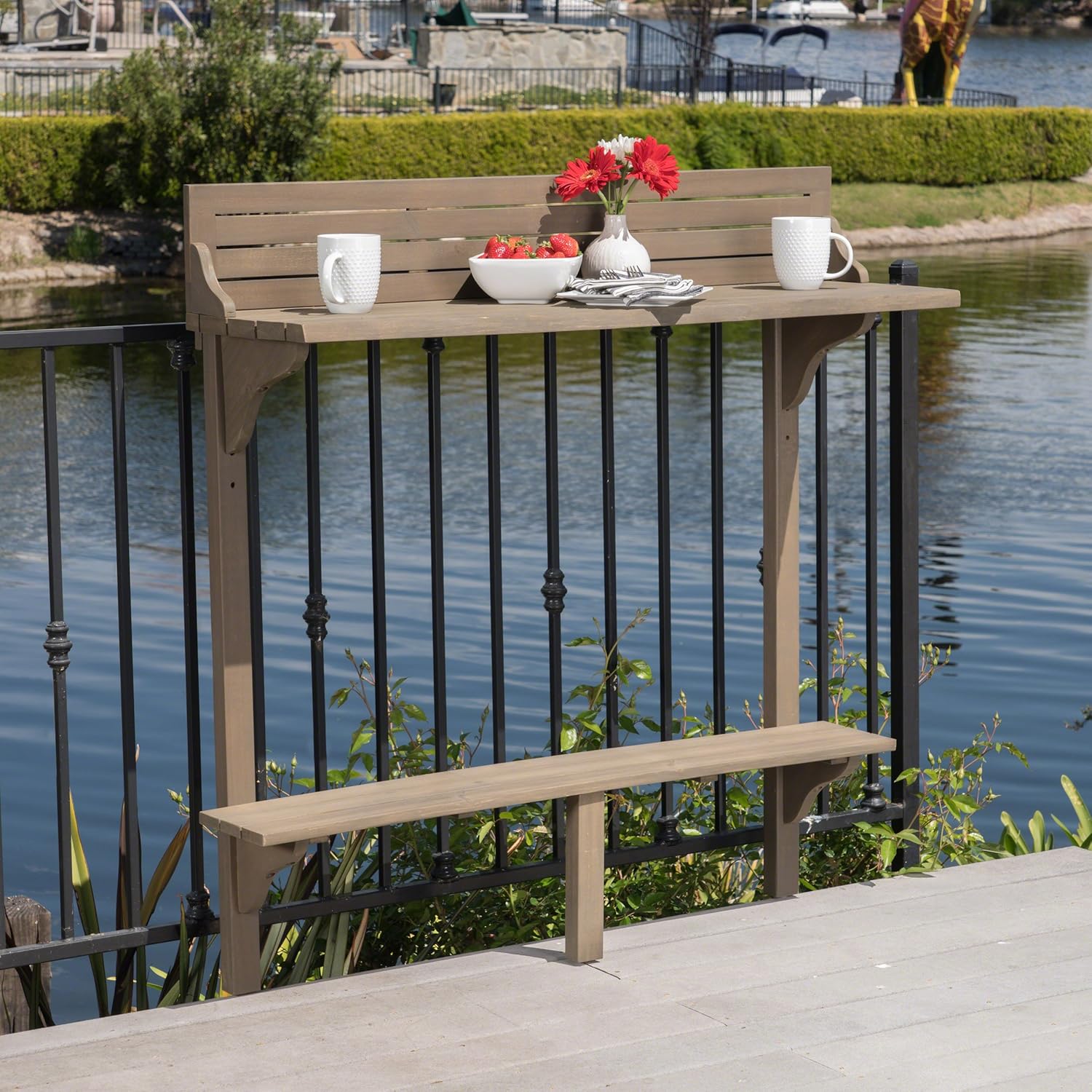 Grey Acacia Wood Bar Table X8122