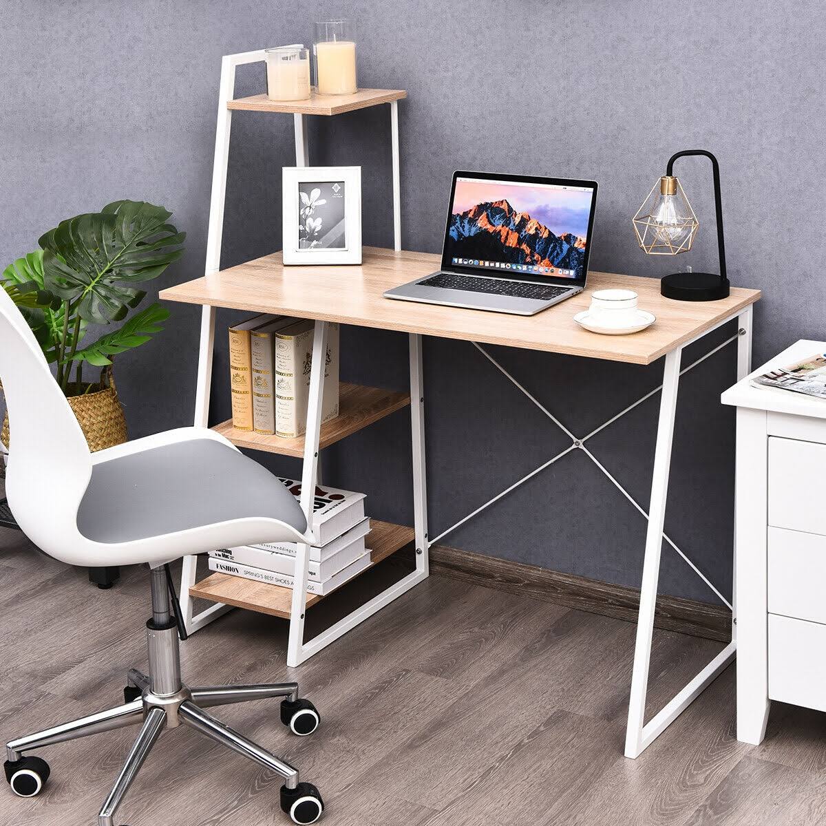 4 Tier Shelves Computer Desk X319