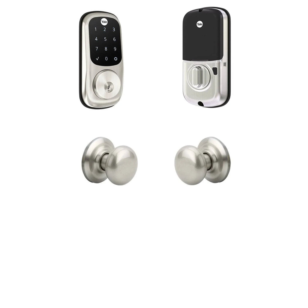 Satin Nickel Touchscreen Deadbolt with Knob Q6045