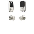 Satin Nickel Touchscreen Deadbolt with Knob Q6045