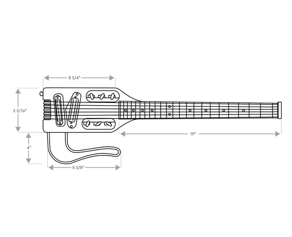 Black Ultra-Light Electric Travel Guitar K346820