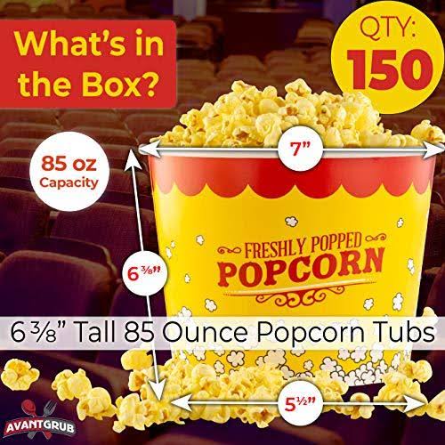 85 oz Disposable Popcorn Tub 150pk I58937