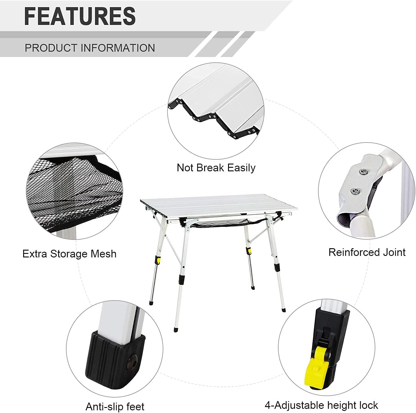 Portable Folding Camping Table Ultra Lightweight Aluminum N869