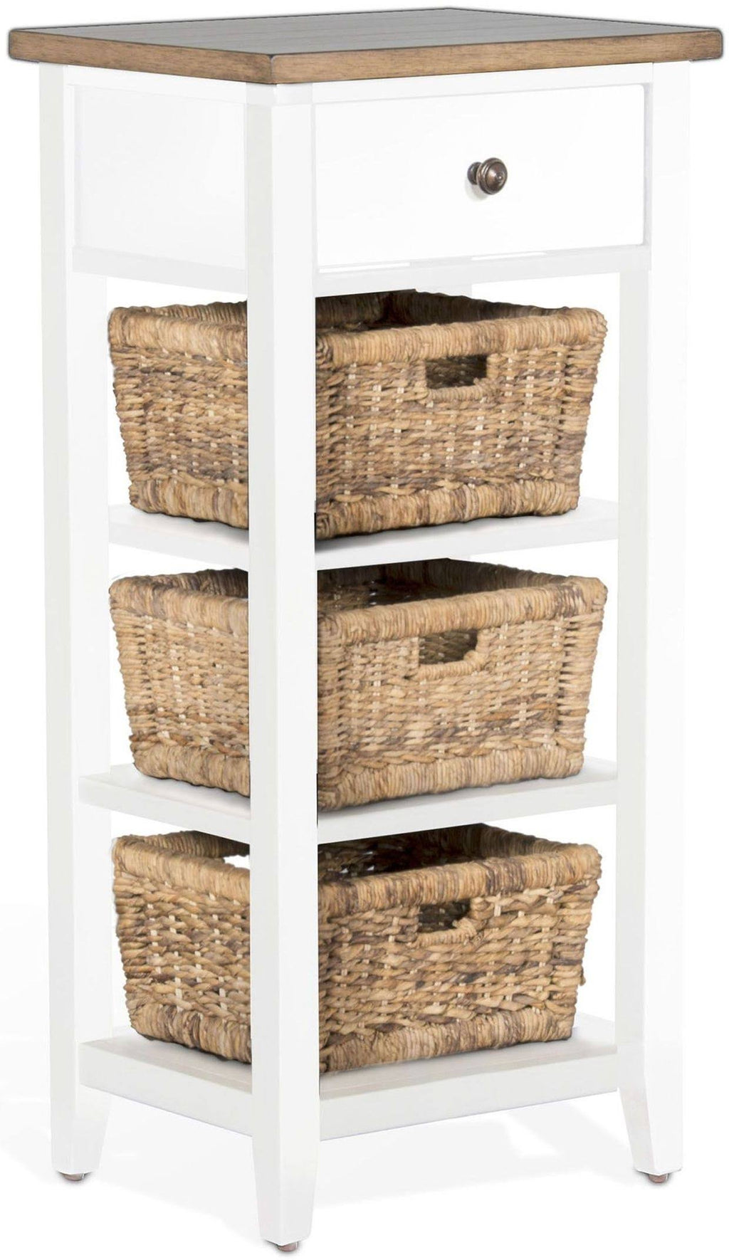 White & Natural Storage Rack H640734