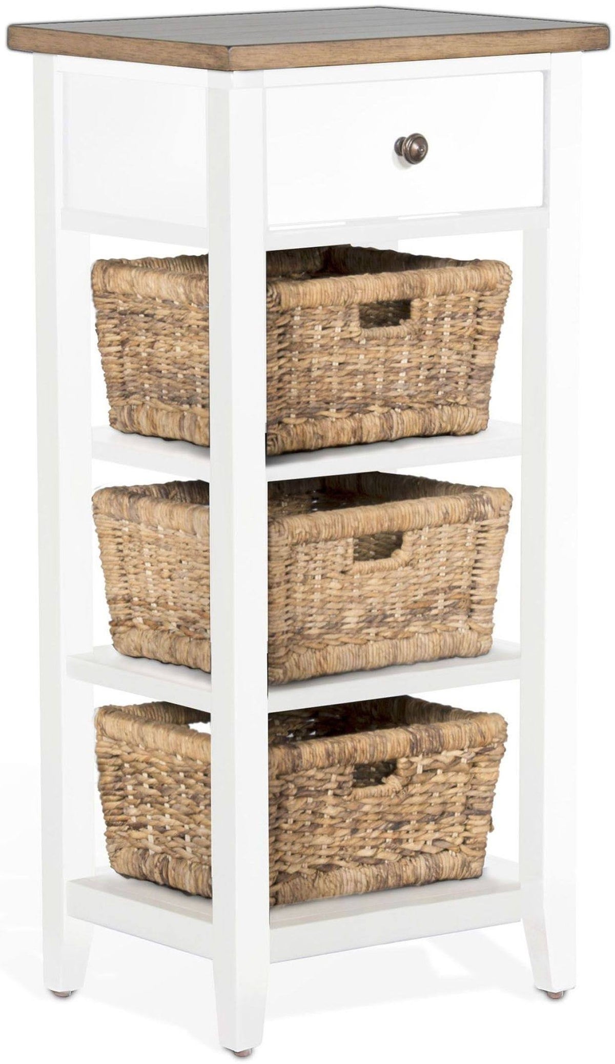 White & Natural Storage Rack H640734