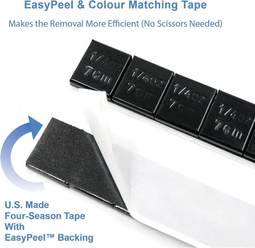 Black Adhesive Stick on Roll Wheel Weights, 0.25oz, Pack of 2 V808465