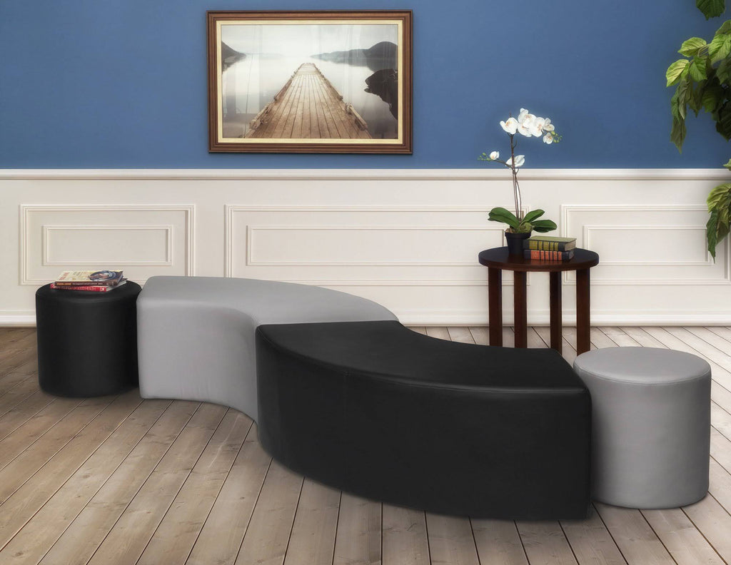 Naval Blue Round Ottoman J1237