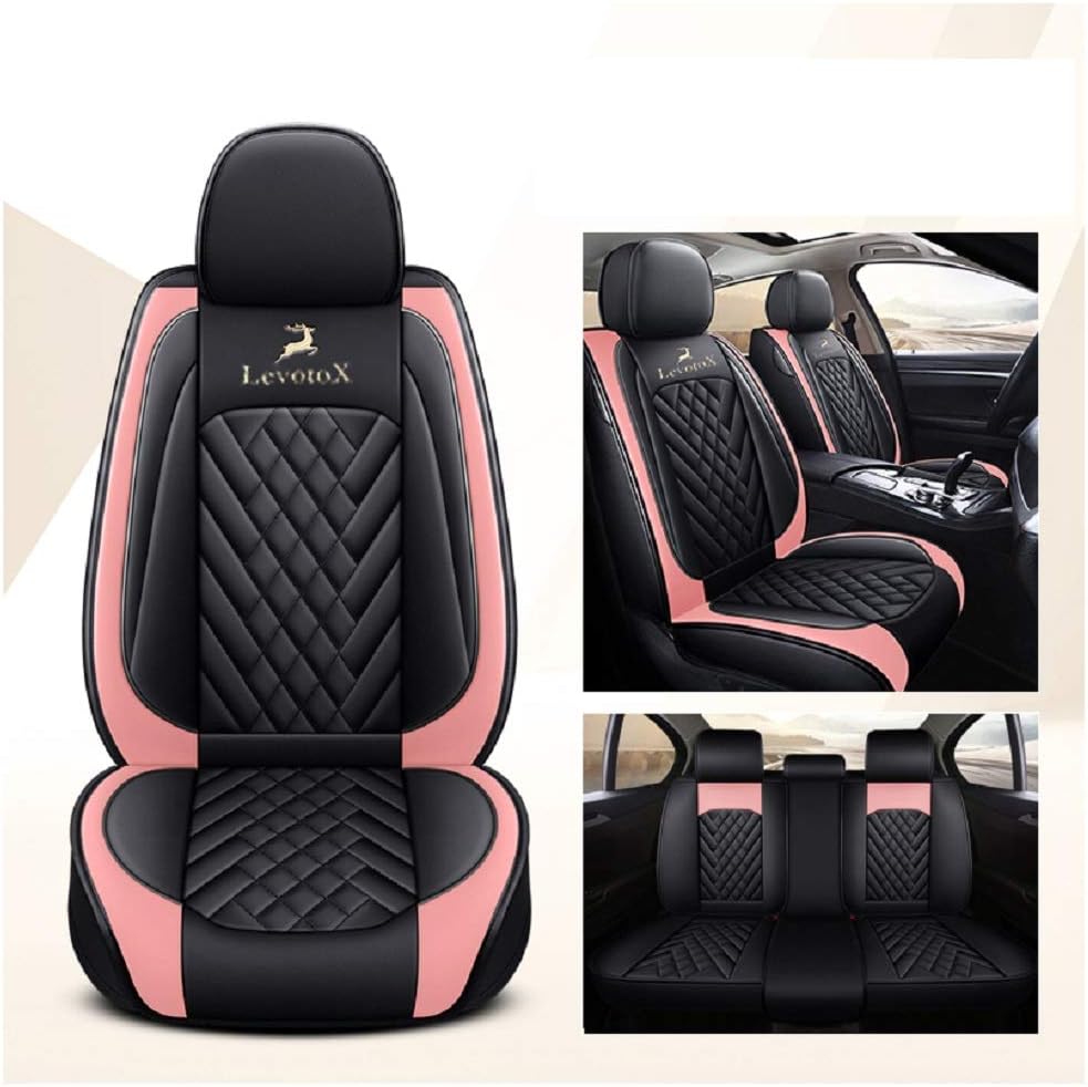 Red 5 Seats Full Set Car Seat Covers Q634901