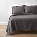 Full Cotton Matelasse Coverlet in Dark Gray I7309