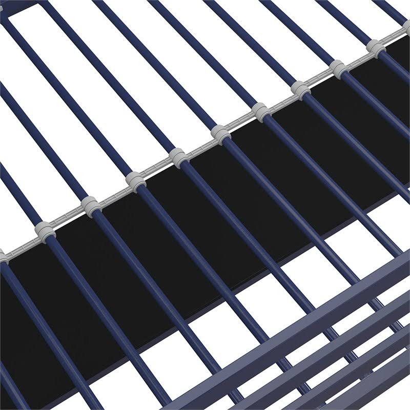 Twin Metal Loft Bed with Desk in Blue E910