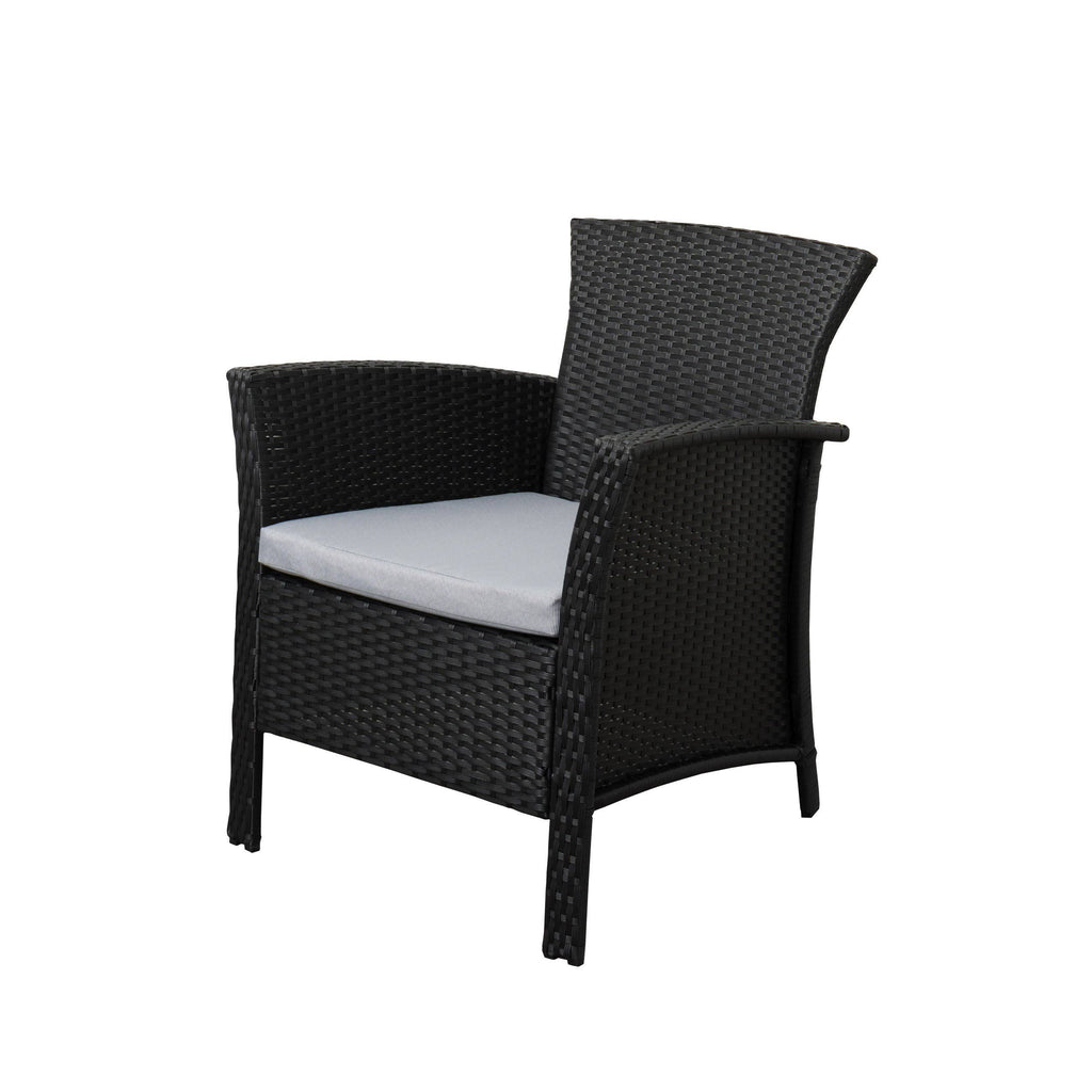 Black Rope Weave 4-Piece Patio Set C251