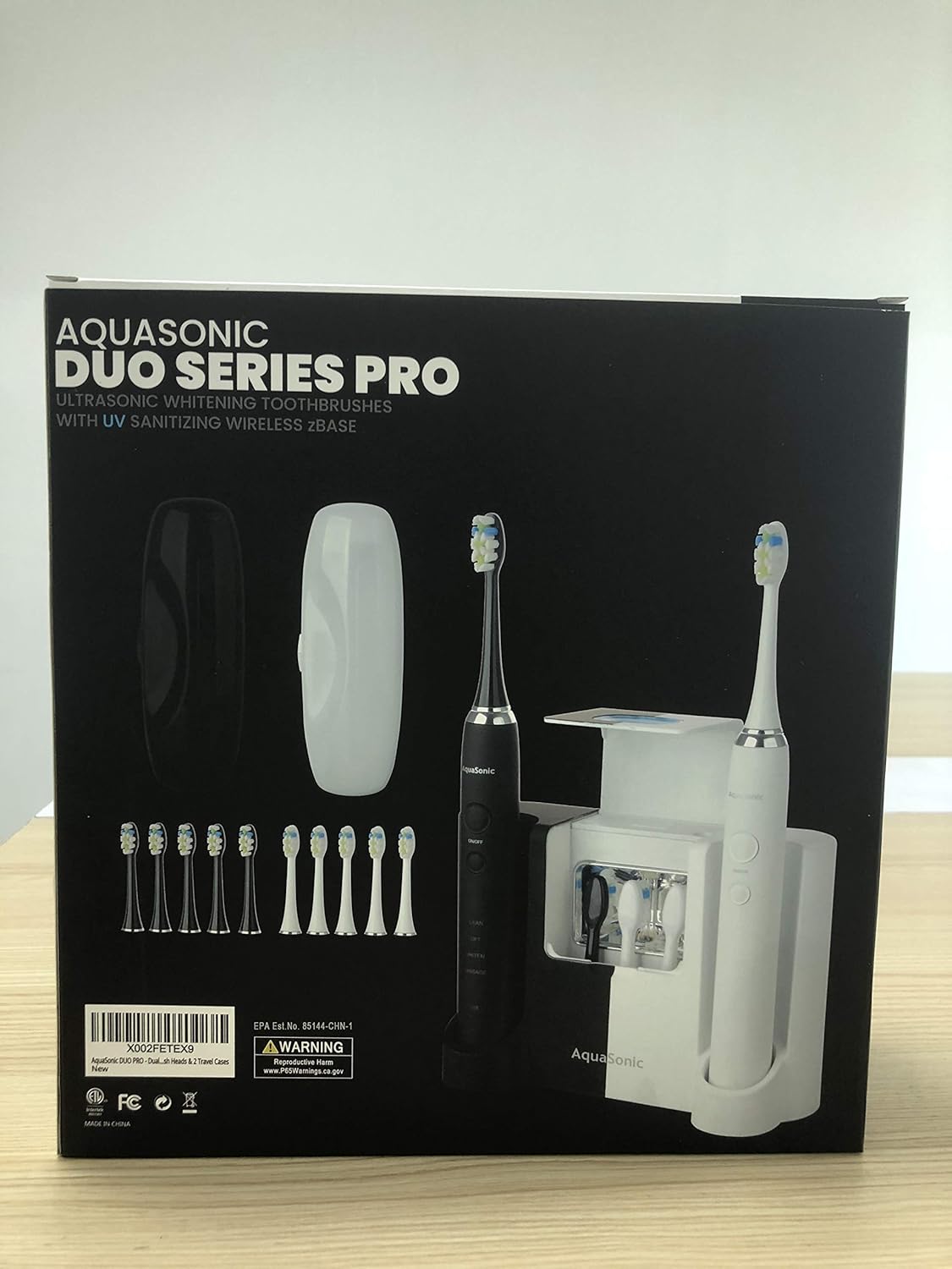 Electric Smart Toothbrush with 4 Modes, UV Sanitizing Base, 10 Brush Heads, 2 Travel Cases, Pack of 2 L5777