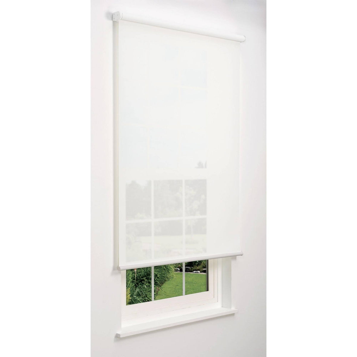 White 71 W x 78 H Cordless Solar Roller Shade A7328