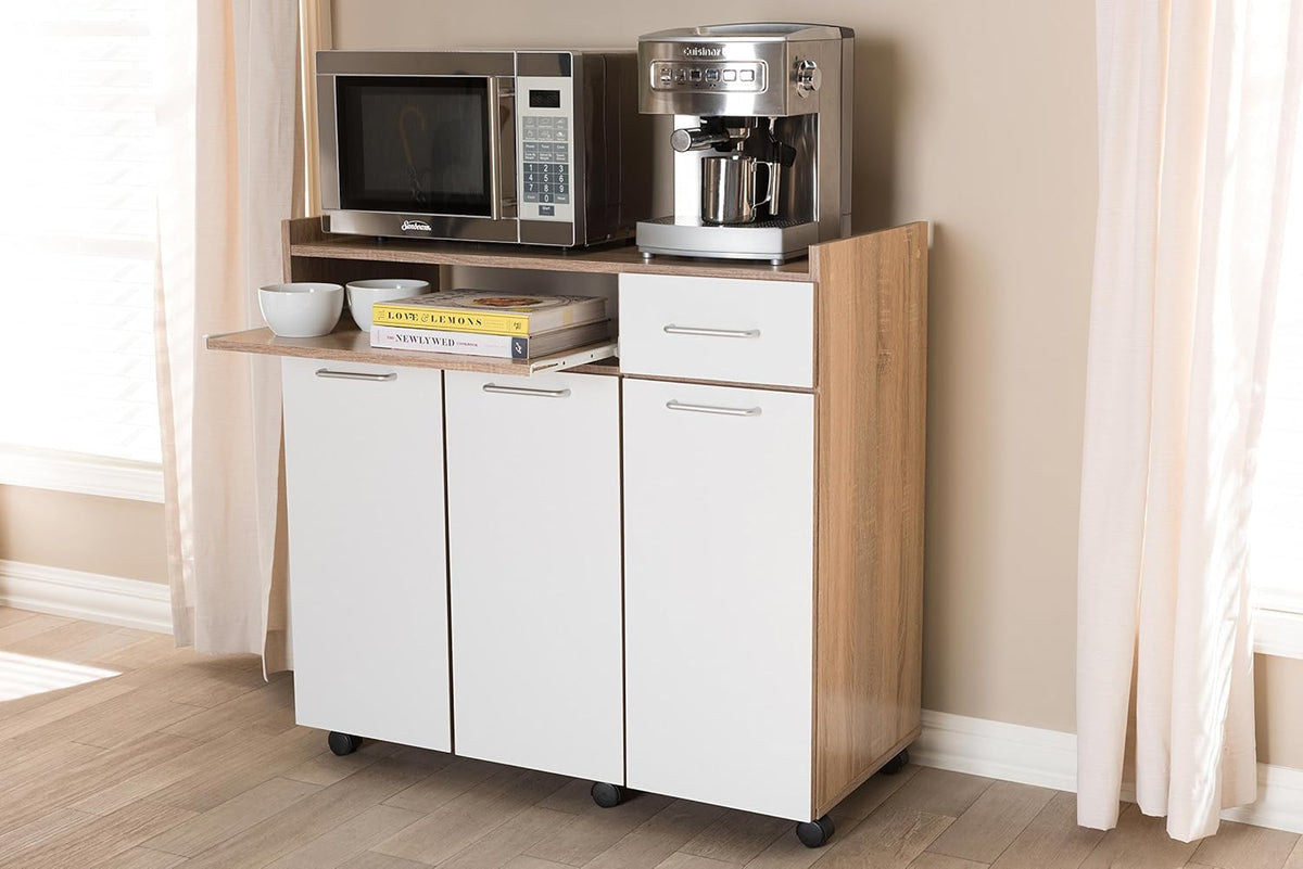 White/Oak Brown Kitchen Cabinet I7124