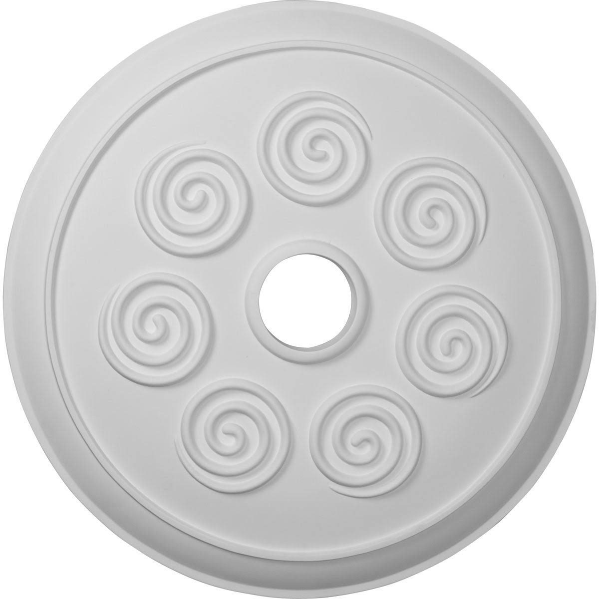 Hand-Painted Copper Green Patina Spiral Ceiling Medallion B846