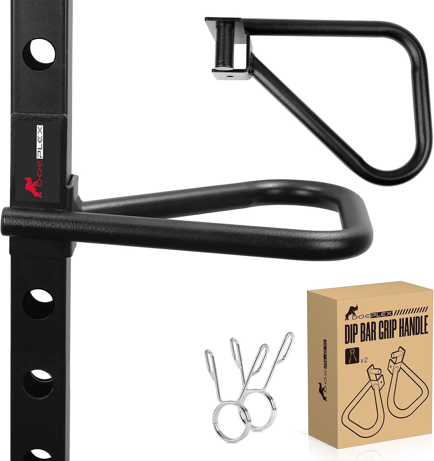 Set of 2 Barbell Rack Holders Dip Grip Handles H71318