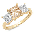 14k Yellow Gold Morganite Three-Stone Ring K563577