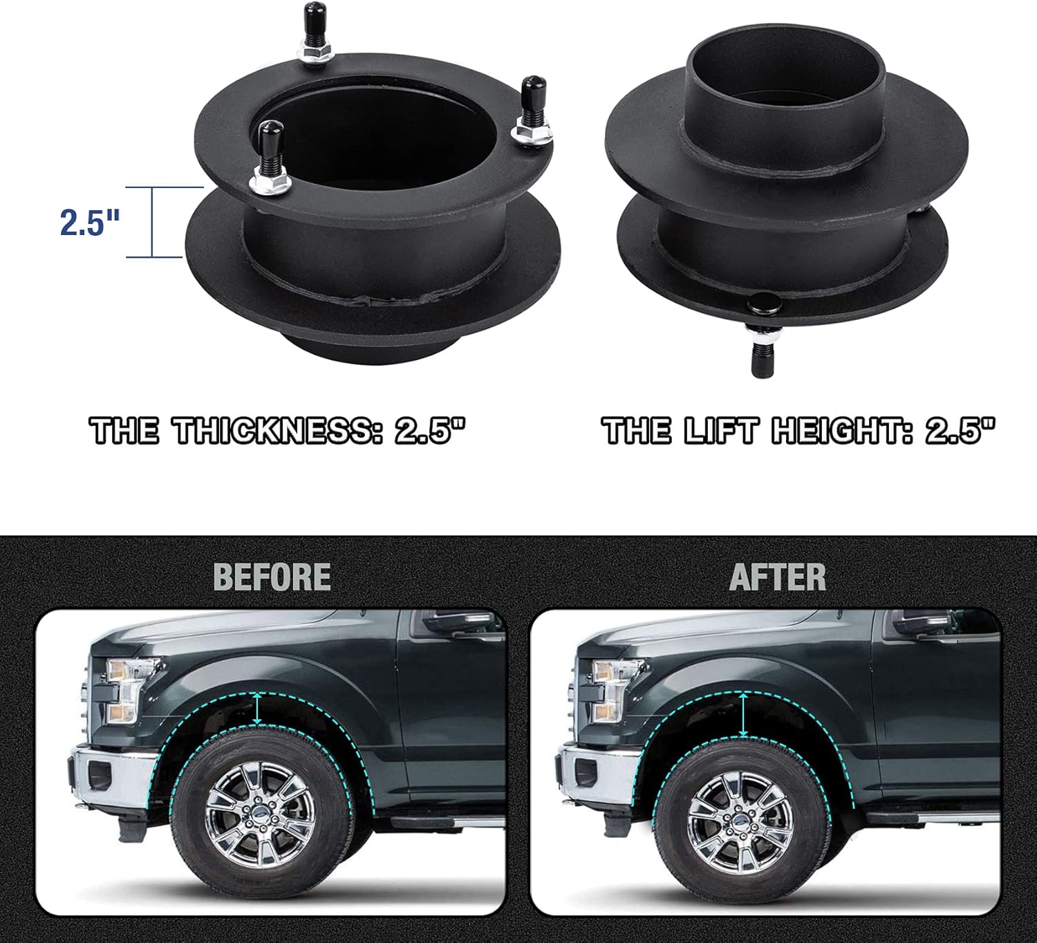 2.5 Front Leveling Lift Kits for 4WD Dodge Ram Trucks T9557