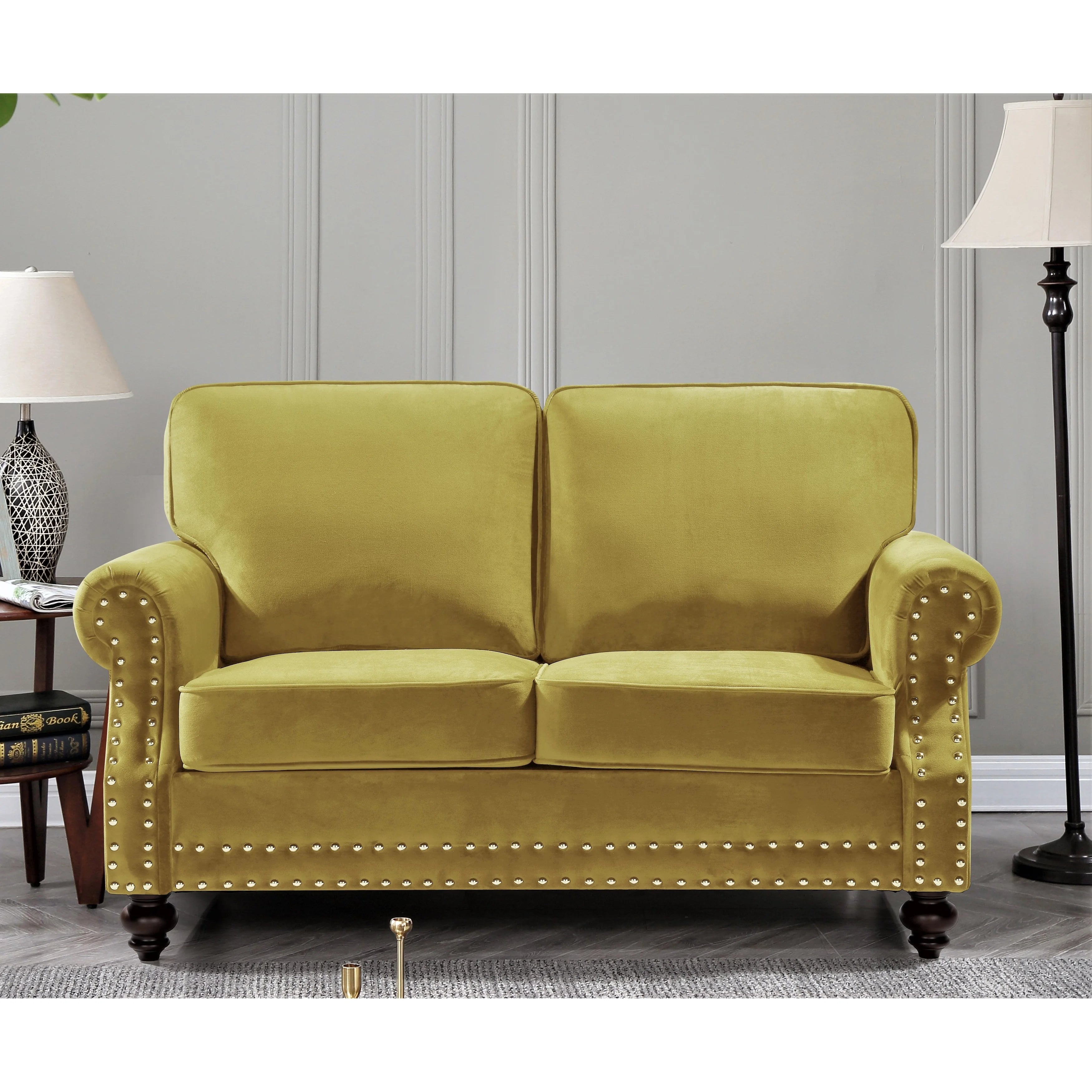 Dark Blue Velvet Loveseat I633