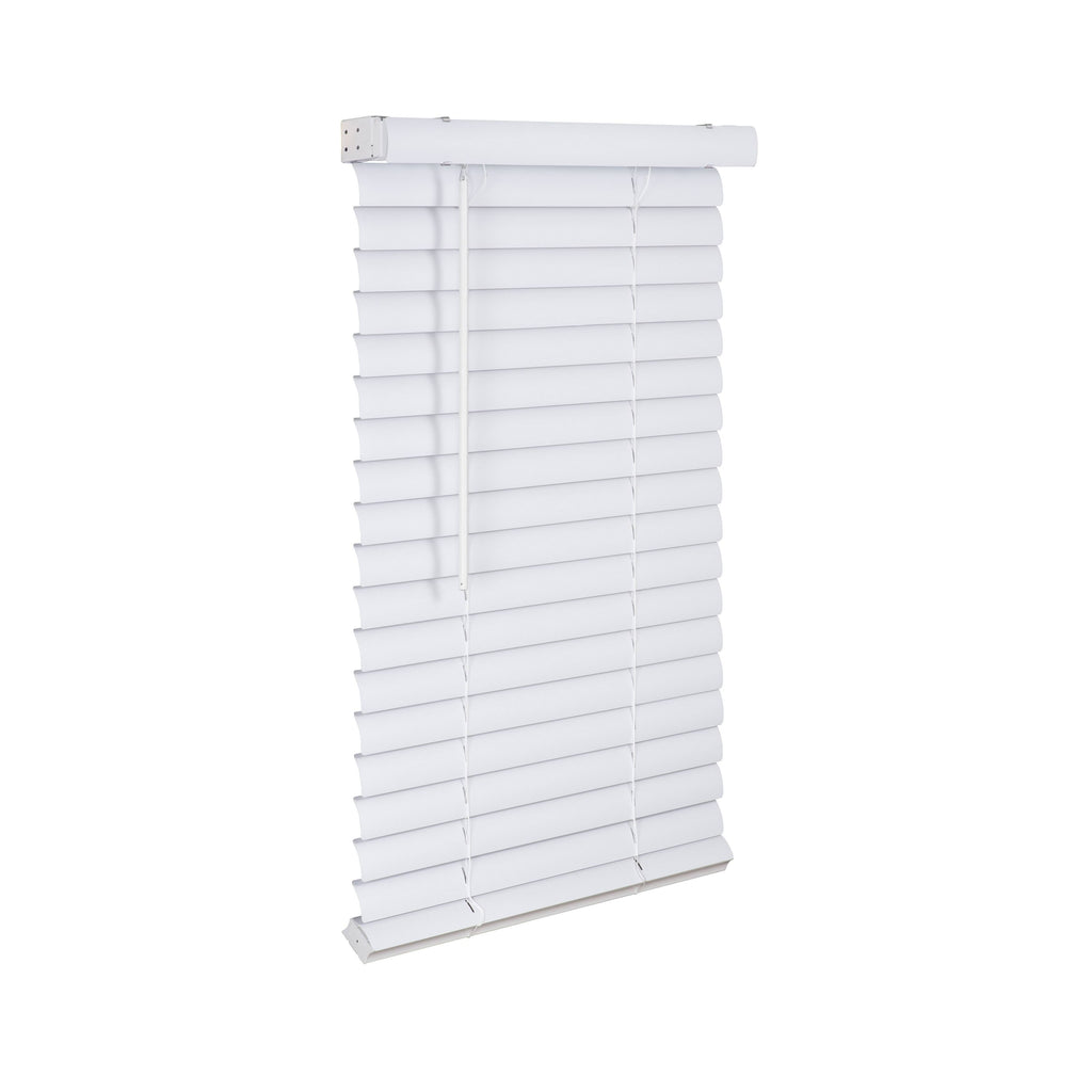 White Cordless Vinyl Mini Blind 27x22 W x 96 L L26017