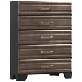 5 Drawer Chest in Dark Gray and Metallic Brown Wood O28288