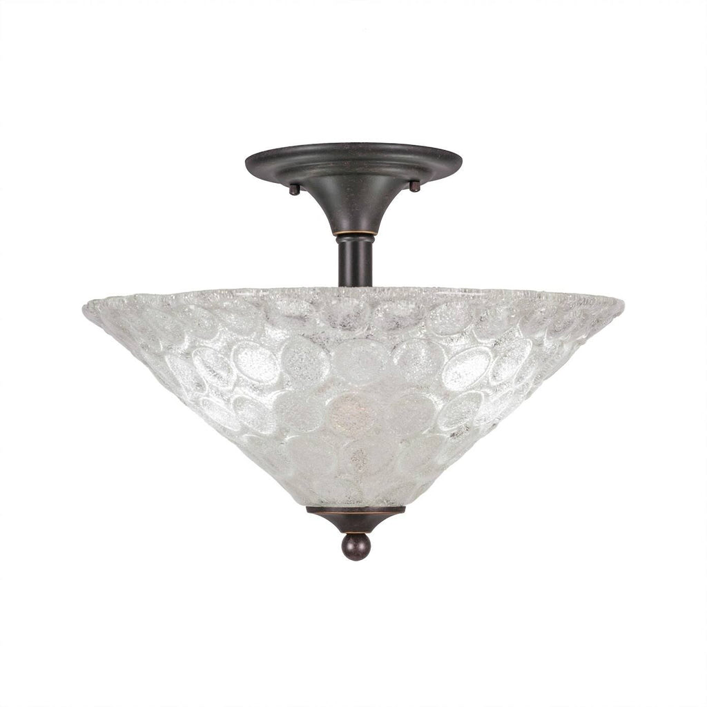 Two Light Semi-Flush Mount with Gray Linen Glass I6490
