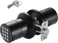 Keypad Door Knob Lock, Keyless Entry Door Lock, Anti-Slip Handle, Auto Lock, Waterproof Electronic Black Door Knob, Pack of 2 C878