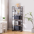 5 Tier Tall Bookshelf Bookcase, Brown Y270