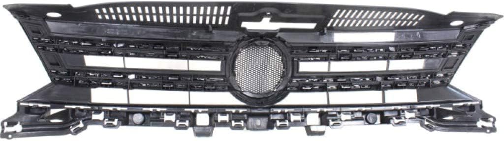 Textured Black Plastic Grille Assembly with Chrome Molding V588190