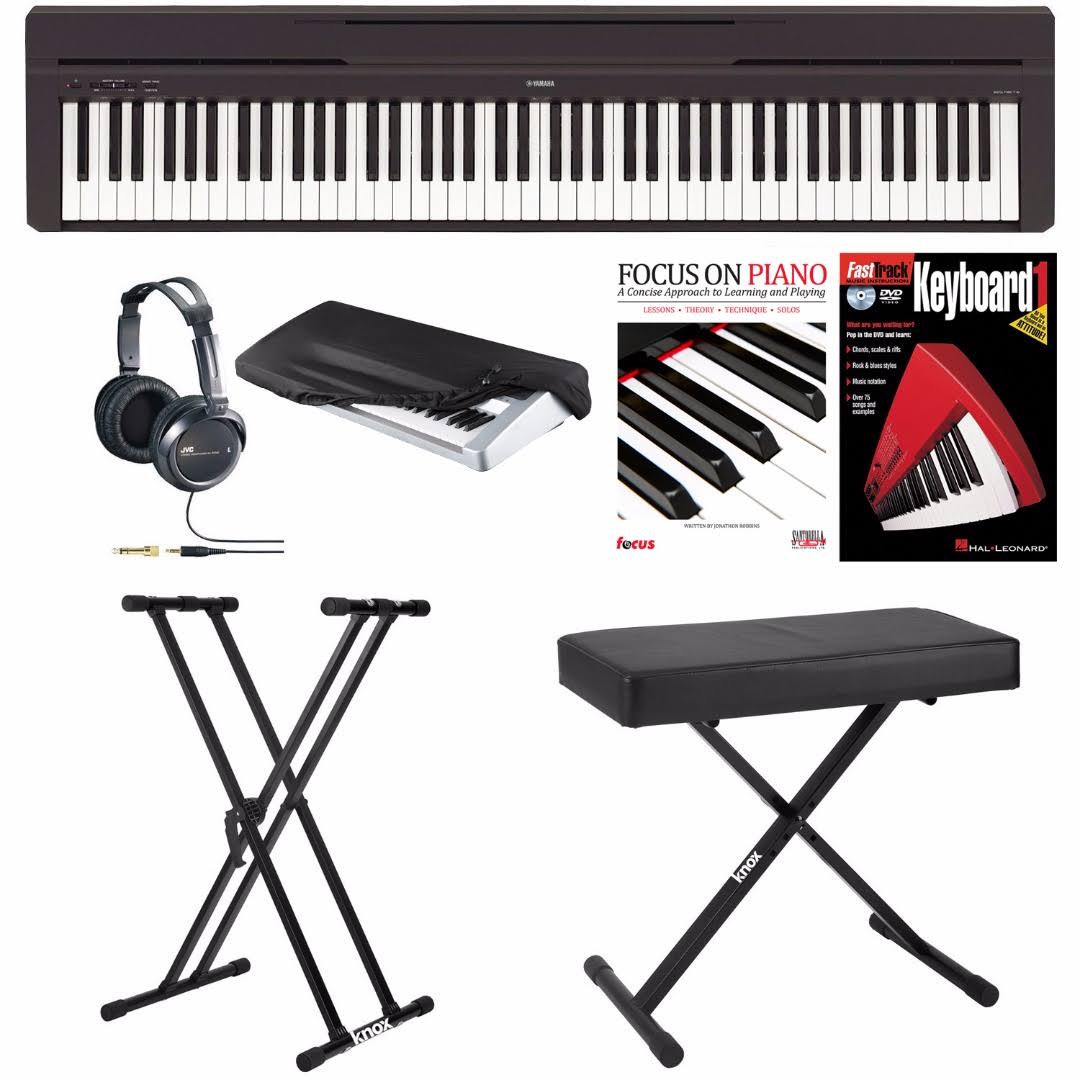 Digital Piano with Bench, Stand, Headphones, Dust Cover F8320