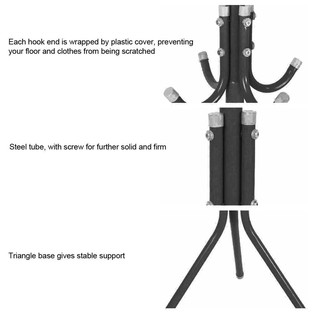 Stainless Steel Coat Rack with 12 Hooks B919062