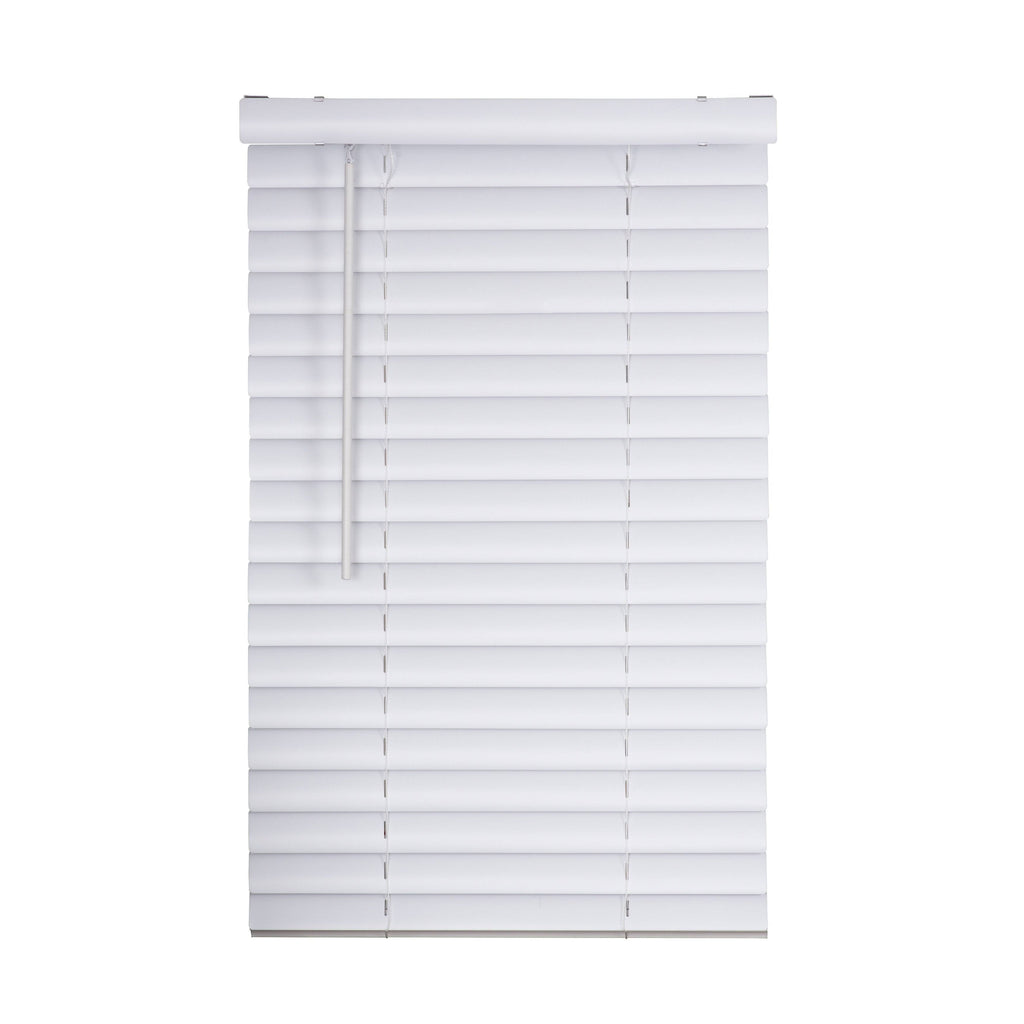 White Cordless Vinyl Mini Blind 27x22 W x 96 L L26017