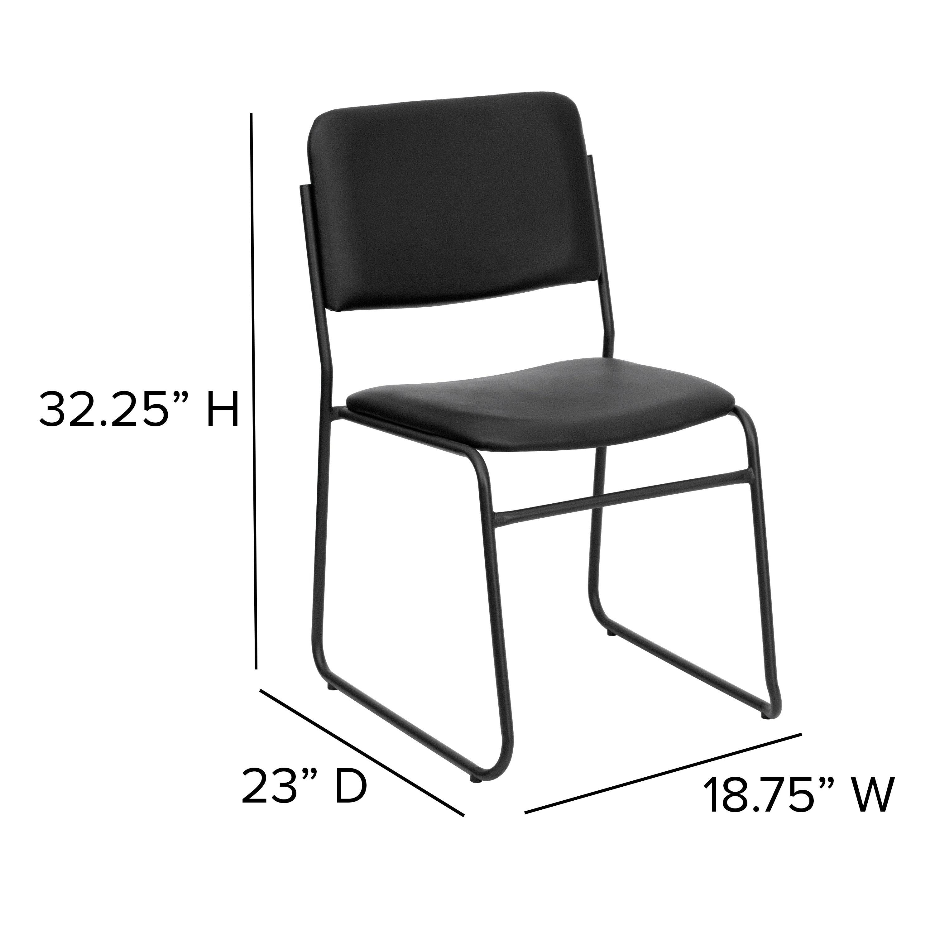 Black Stacking Chair with Sled Base V7483