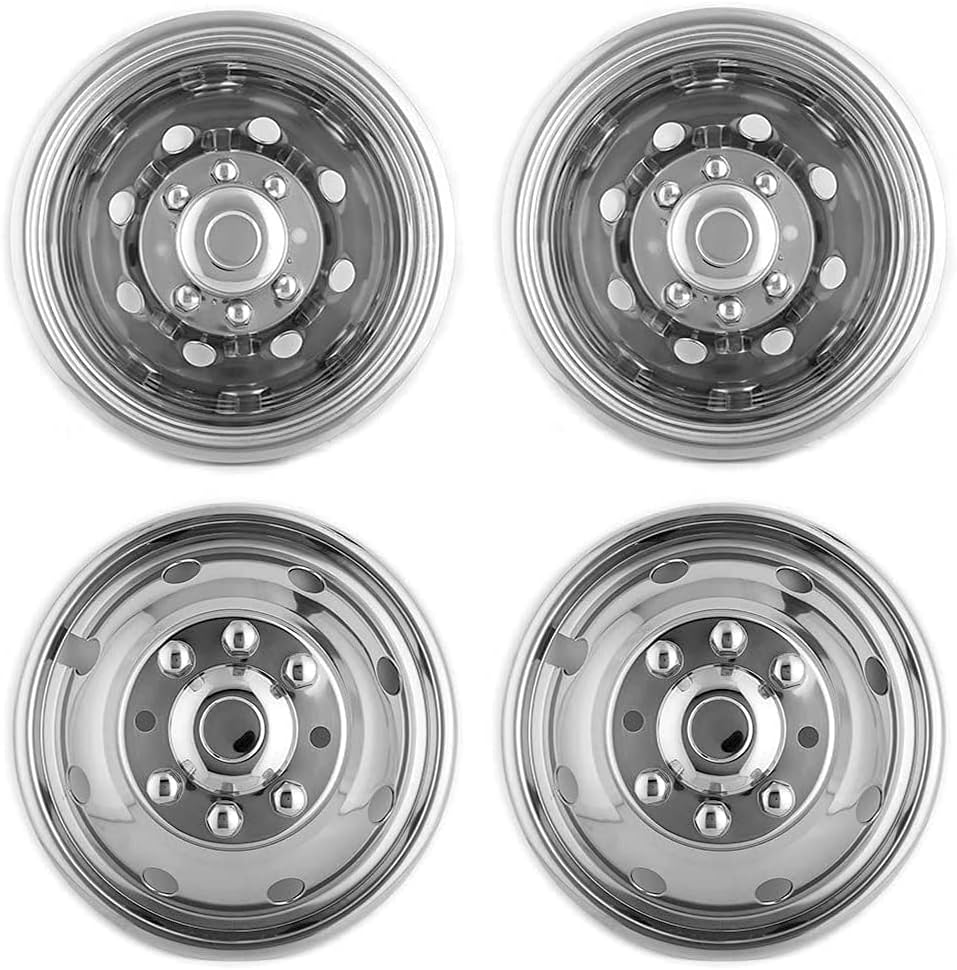 2pcs 19.5inch Polished Stainless Steel Dually Wheel Simulators I558