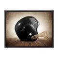 Vintage Helmet Framed Canvas J125131