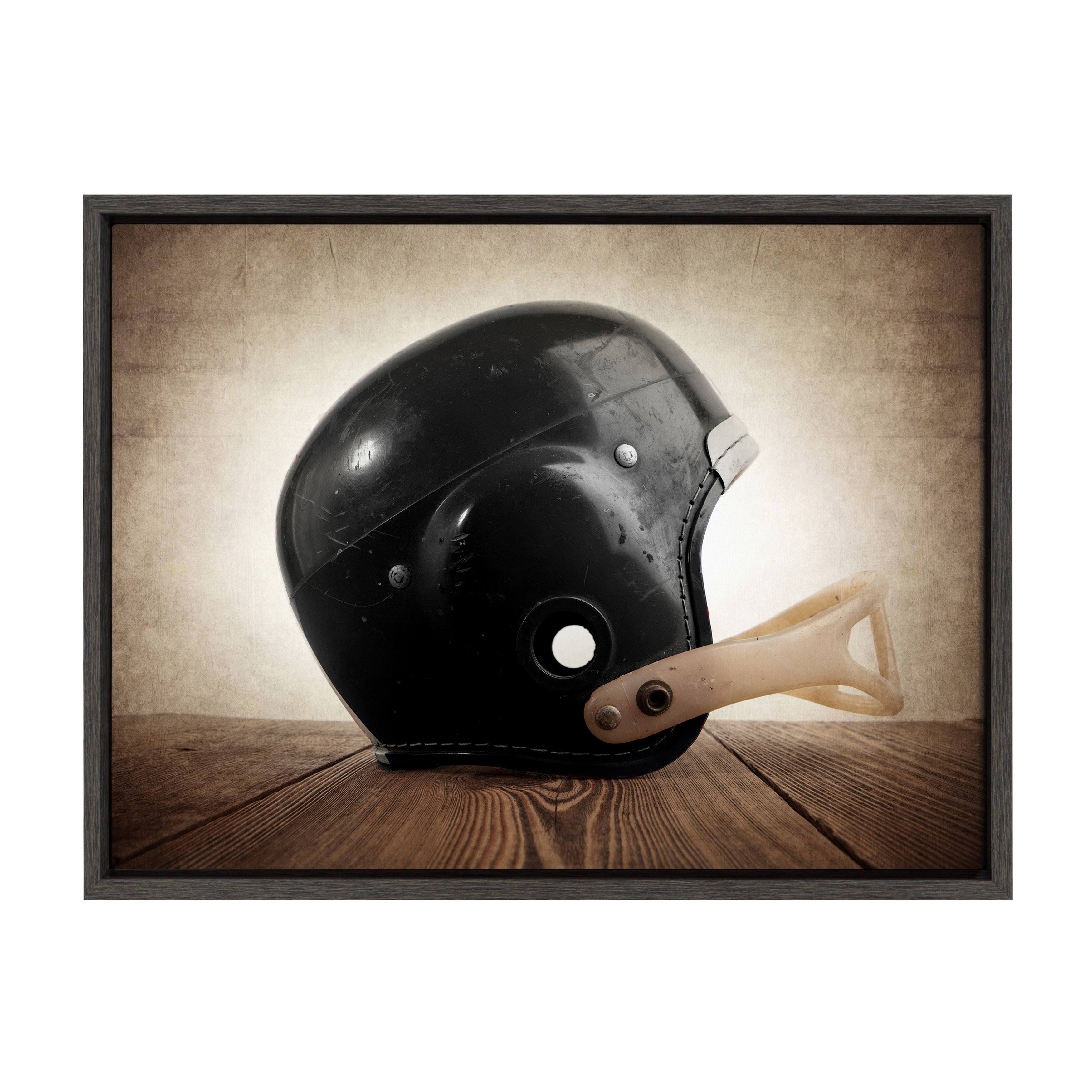 Vintage Helmet Framed Canvas J125131