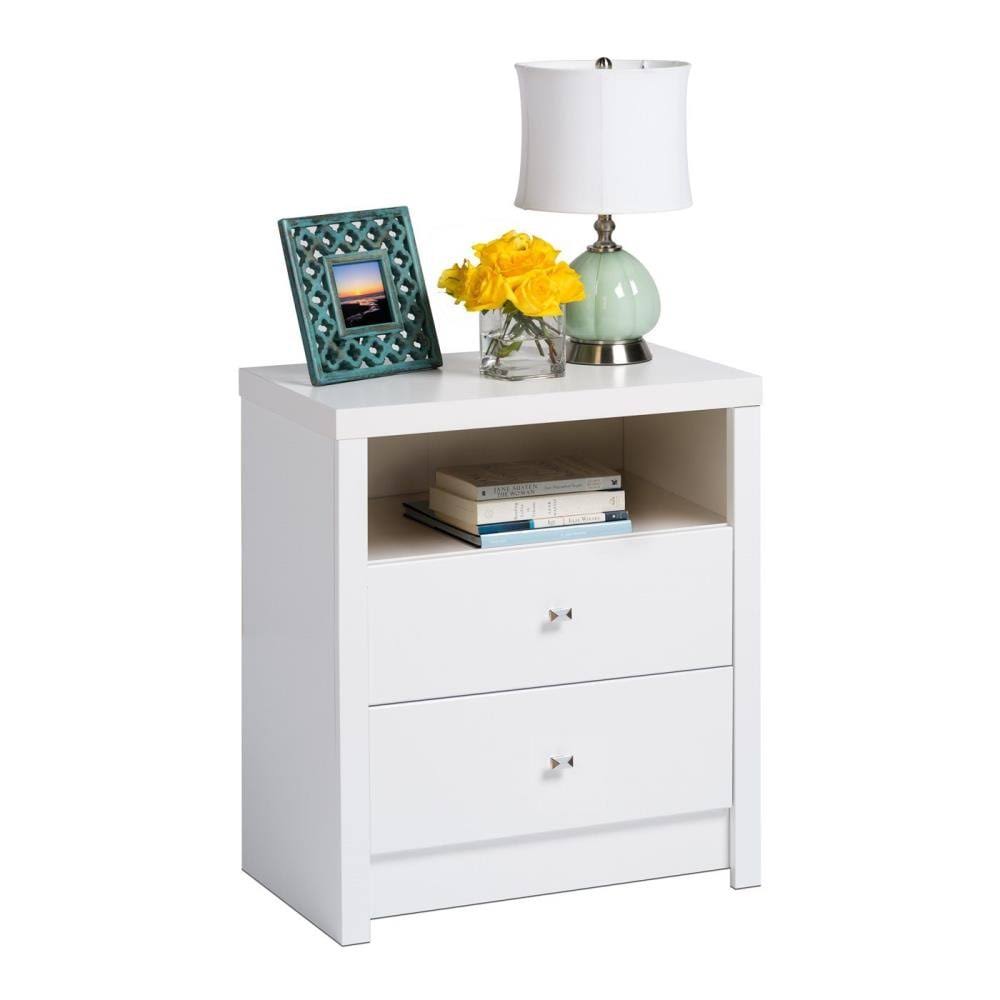 White 2 Drawer Nightstand I545