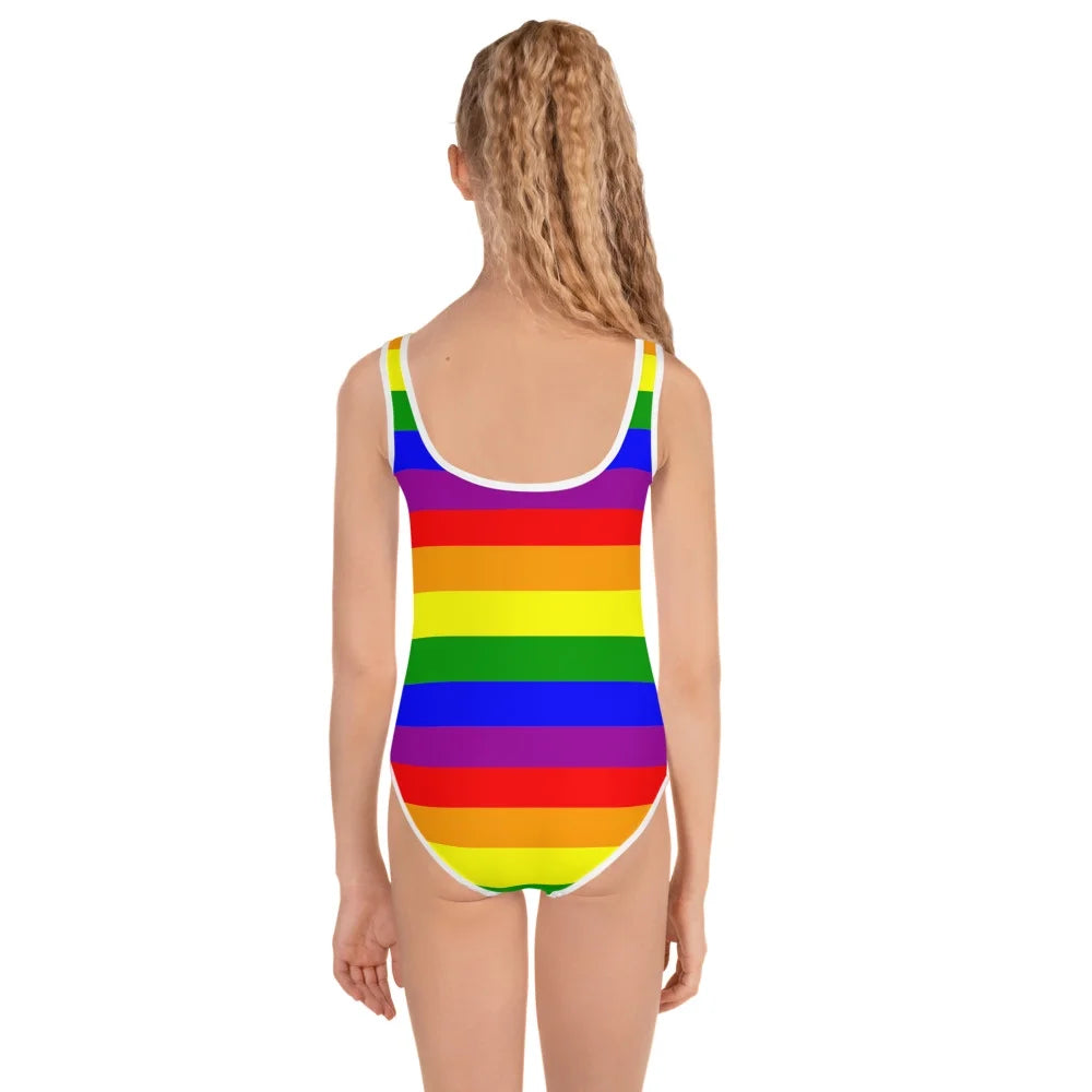 Rainbow One Piece Kids Swimsuit (6X) G880