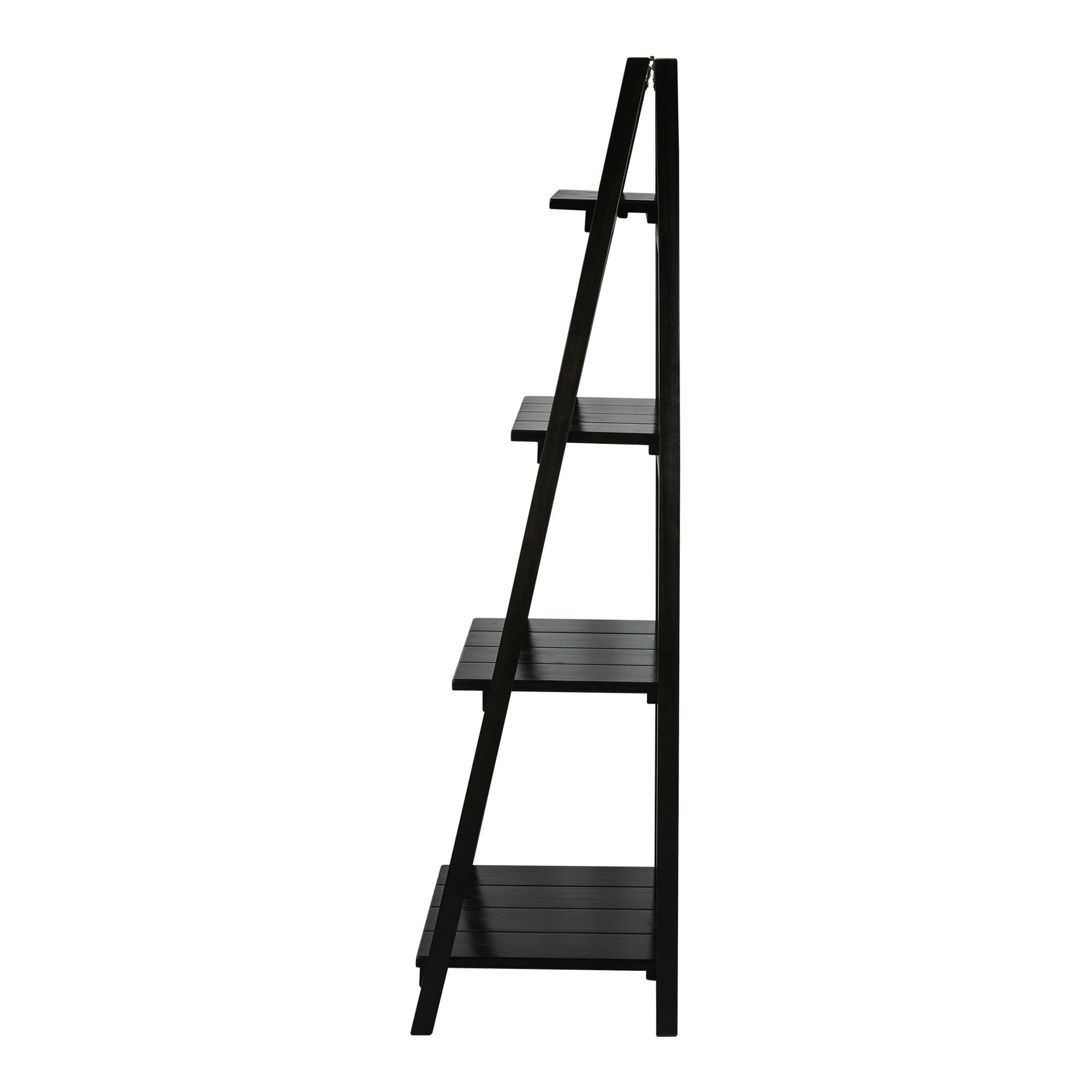 Black 4-Shelf Folding Bookcase O489003